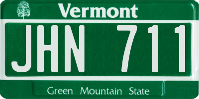 VT license plate JHN711