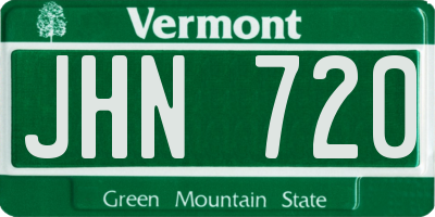 VT license plate JHN720