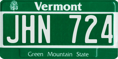 VT license plate JHN724