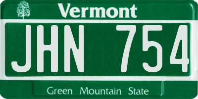 VT license plate JHN754