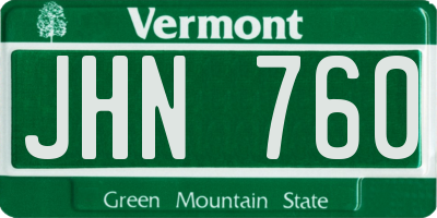 VT license plate JHN760