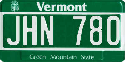 VT license plate JHN780