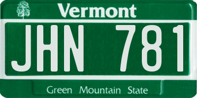 VT license plate JHN781