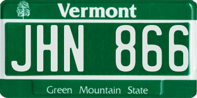 VT license plate JHN866