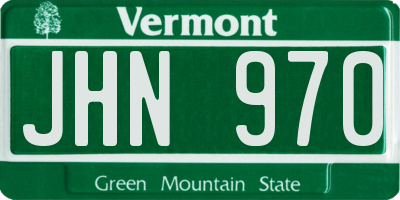 VT license plate JHN970