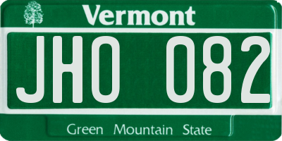VT license plate JHO082