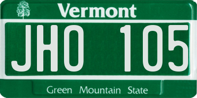 VT license plate JHO105