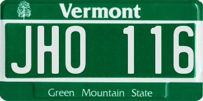 VT license plate JHO116