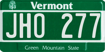 VT license plate JHO277