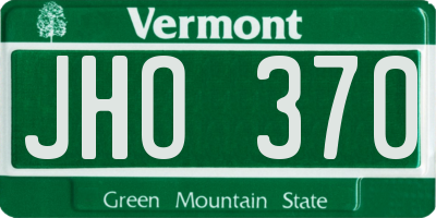 VT license plate JHO370