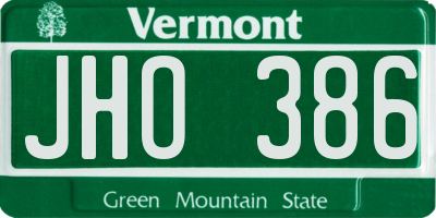 VT license plate JHO386