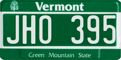 VT license plate JHO395