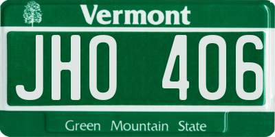 VT license plate JHO406