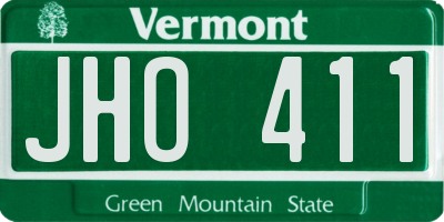 VT license plate JHO411