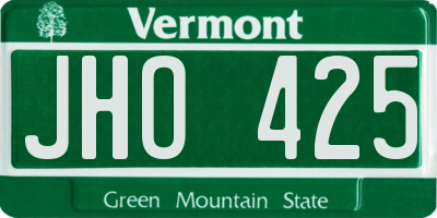 VT license plate JHO425