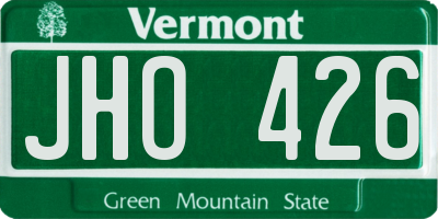 VT license plate JHO426