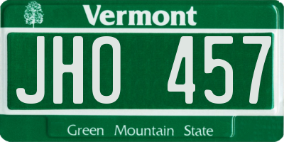 VT license plate JHO457