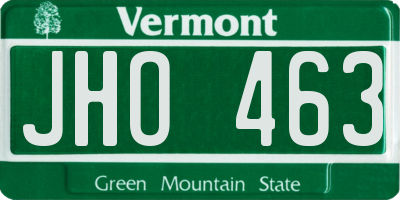 VT license plate JHO463