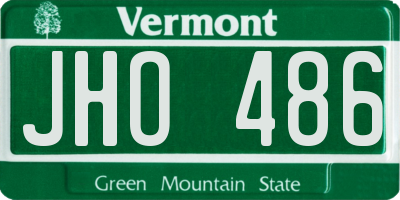 VT license plate JHO486