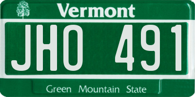 VT license plate JHO491