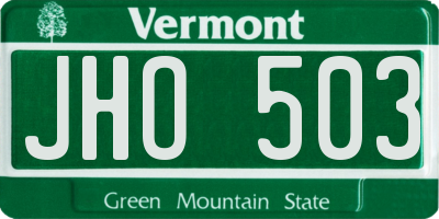 VT license plate JHO503
