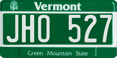 VT license plate JHO527