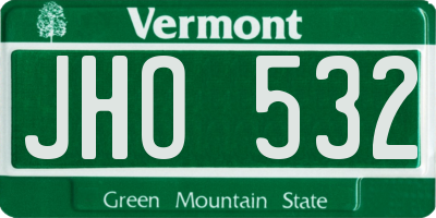 VT license plate JHO532