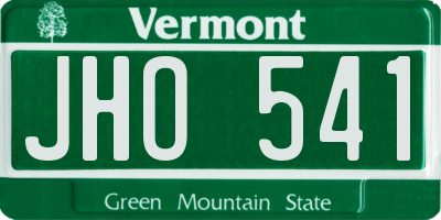 VT license plate JHO541