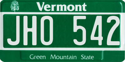 VT license plate JHO542