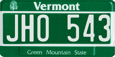 VT license plate JHO543