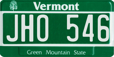 VT license plate JHO546