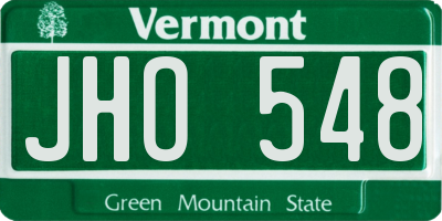 VT license plate JHO548