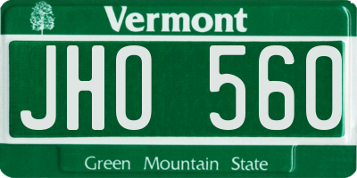 VT license plate JHO560