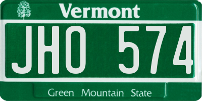 VT license plate JHO574