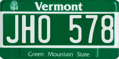 VT license plate JHO578