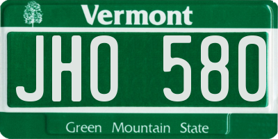 VT license plate JHO580