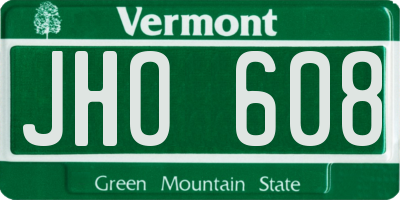 VT license plate JHO608