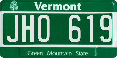 VT license plate JHO619