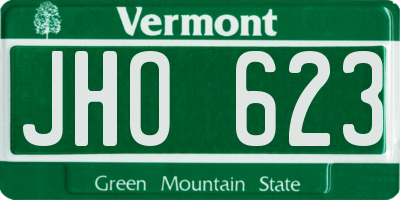 VT license plate JHO623