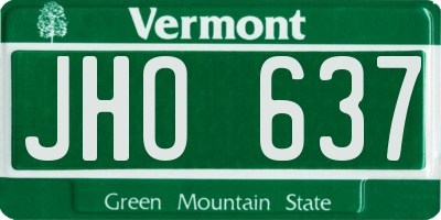 VT license plate JHO637