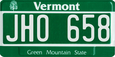 VT license plate JHO658