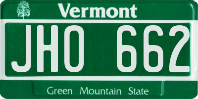 VT license plate JHO662