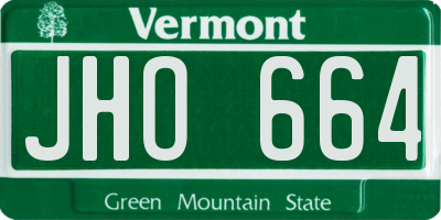 VT license plate JHO664