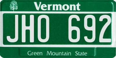 VT license plate JHO692