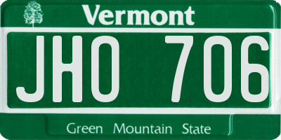 VT license plate JHO706