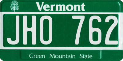 VT license plate JHO762