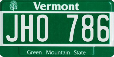 VT license plate JHO786