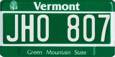 VT license plate JHO807