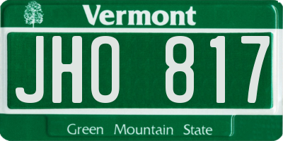 VT license plate JHO817