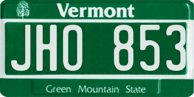 VT license plate JHO853